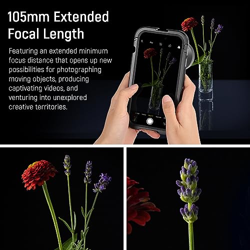 Image of NEEWER HD 105mm Macro Lens Only for 17mm Thread Backplate, Compatible with SmallRig NEEWER iPhone Samsung Phone Cage Case with 17 mm Lens Adapter, Compatible with Sandmarc, 46mm Front Thread, LS-26