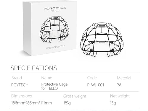 Miniatura 4 de Master Ball Drone PGY Cage Tello Propeller Protector Accesorios para Helicóptero - (Color Negro, Enviado Desde China)