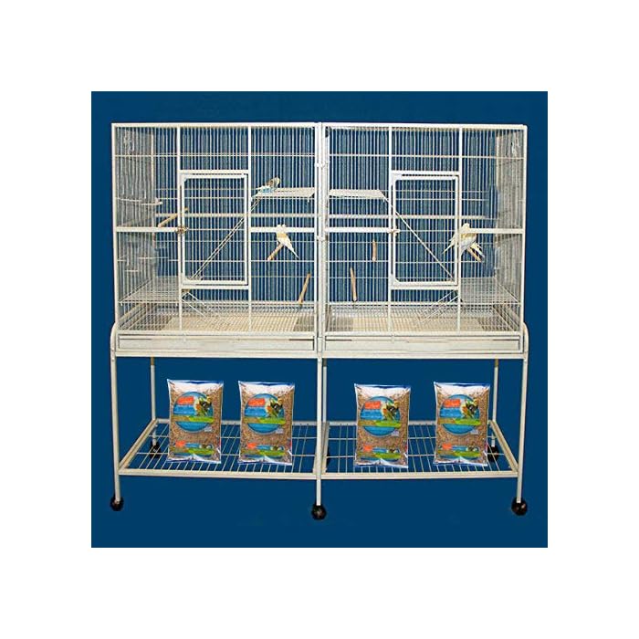 Buy Extra Large Double Flight Bird Wrought Iron Double Cage w/ Slide