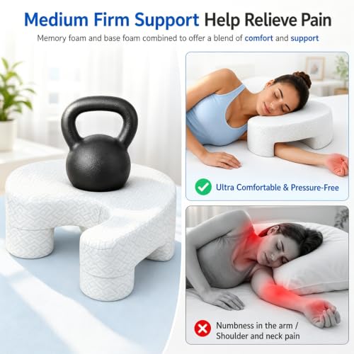 Almohada cervical viscoelástica de 6 capas extraíbles para dormir de espalda y lado 4