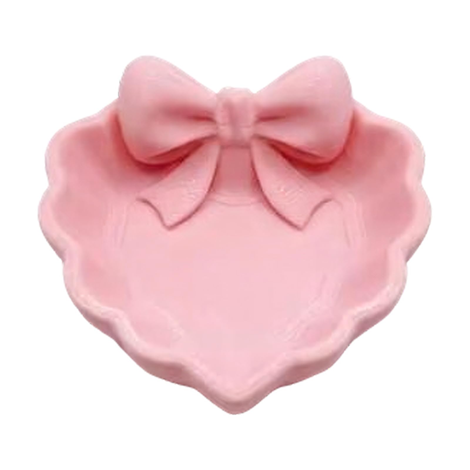 PANGBOER Beautiful Bowknot Decoration Heart Shape Dishes Craft From Polylactic Acid Materials for Jewelry Storage Jewelry Display Tray