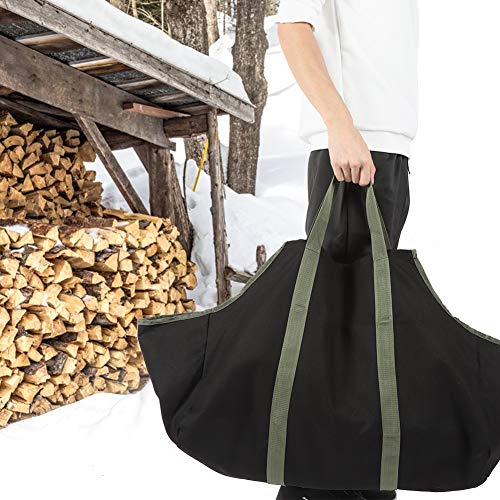 Saco de lenha Saco de lenha conveniente, porta-toras portátil para material de lona, ​​jardim de piq