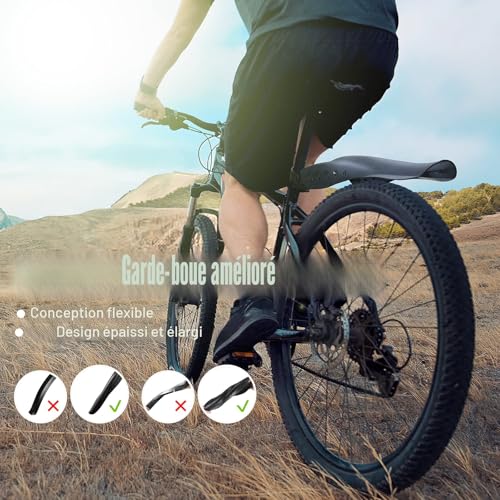 OUXI Jeu de Garde-Boue pour Vélo, Garde-Boue Portable et Ajustable pour Vélo, Garde-Boue Avant et Arrière pour VTT, Vélo de Route, Vélo de Montagne, 24/26/27,5 Pouces – vue 5