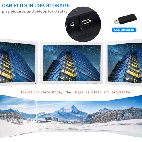 Image of 22inch white monitoring surveillance display screen security camera monitor | Multi-function interface BNC, HDMI, AV, VGA, USB, PC input CCTV Computer LCD monitors 1920x1080 Full HD