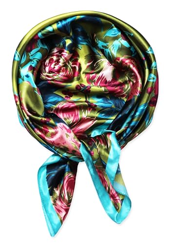 Image of Women's 35 inch Satin Square Silk Like Hair Scarves and Wraps Headscarf for Sleeping | Silk Feel Neckerchief, Hair Scarf, Fashion Bandana, Headscarf, Headband, Hair Wrap Sleeping, Daily Fashion Styling
