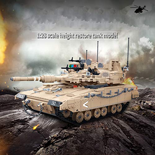 PEXL Technik Panzer Bausatz, Bausteine Panzer Modell Merkava MK4 Militär Panzer Modellbausatz 1540 Klemmbausteine… – Bild 7