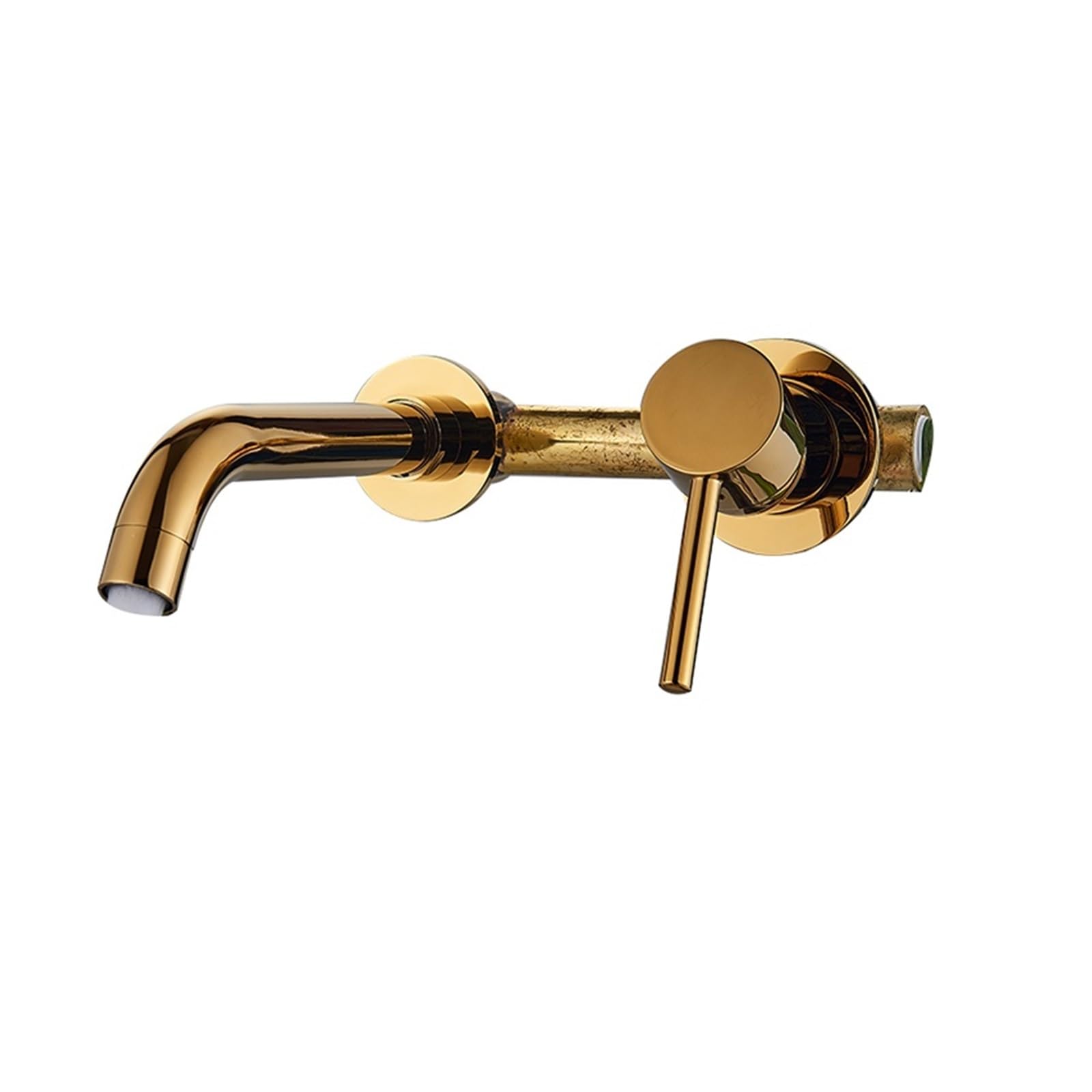 Zqfhsx Gold Antique Brass Basin Faucet Single Handle Wall Mount Bathroom Sink Mixer 2 Hole Lavatory Crane Faucet(Brushed En)