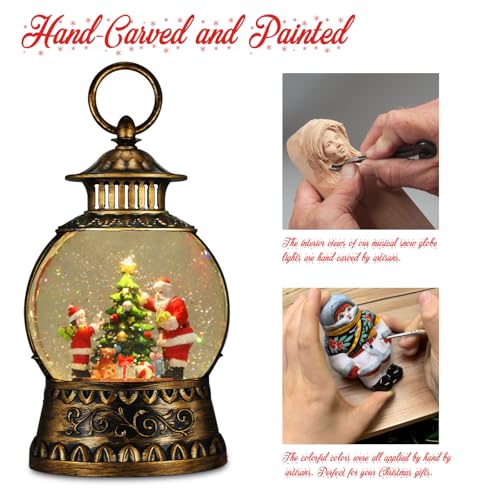 image for Aixuler Christmas Santa Snow Globe, Christmas Musical Snow Globe Lante