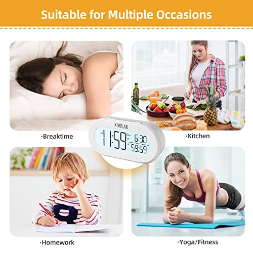 Aimilar Digital Alarm Clock With Timer Digital Count Up Down Timer Kids Alarm Clocks With Snooze For Desk Or Bedroom Students Home Office #TOP7