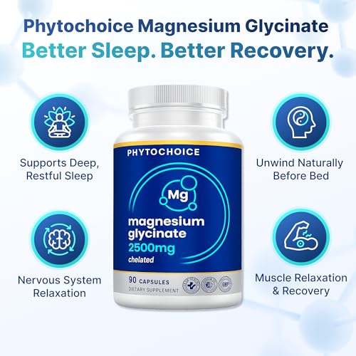 Magnesium for Sleep & Recovery – High Potency 2500mg Magnesium Glycinate for Men & Women, Chelated for High Absorption, Supports Deep Rest, Nerve & Muscle Recovery, Made in USA, 1 Month Supply