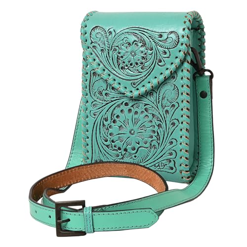 American Darling Cell Phone Holder Hand Tooled Genuine Leather Western Women Bag Handbag Purse | Travel Bags College Casual
