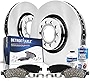 Detroit Axle - 288 Front Disc Rotors + Ceramic Brake Pads With Hardware + Brake Cleaner And Fluid Replacement for Audi A3 Volkswagen Beetle EOS Jetta Rabbit - 6pc Set