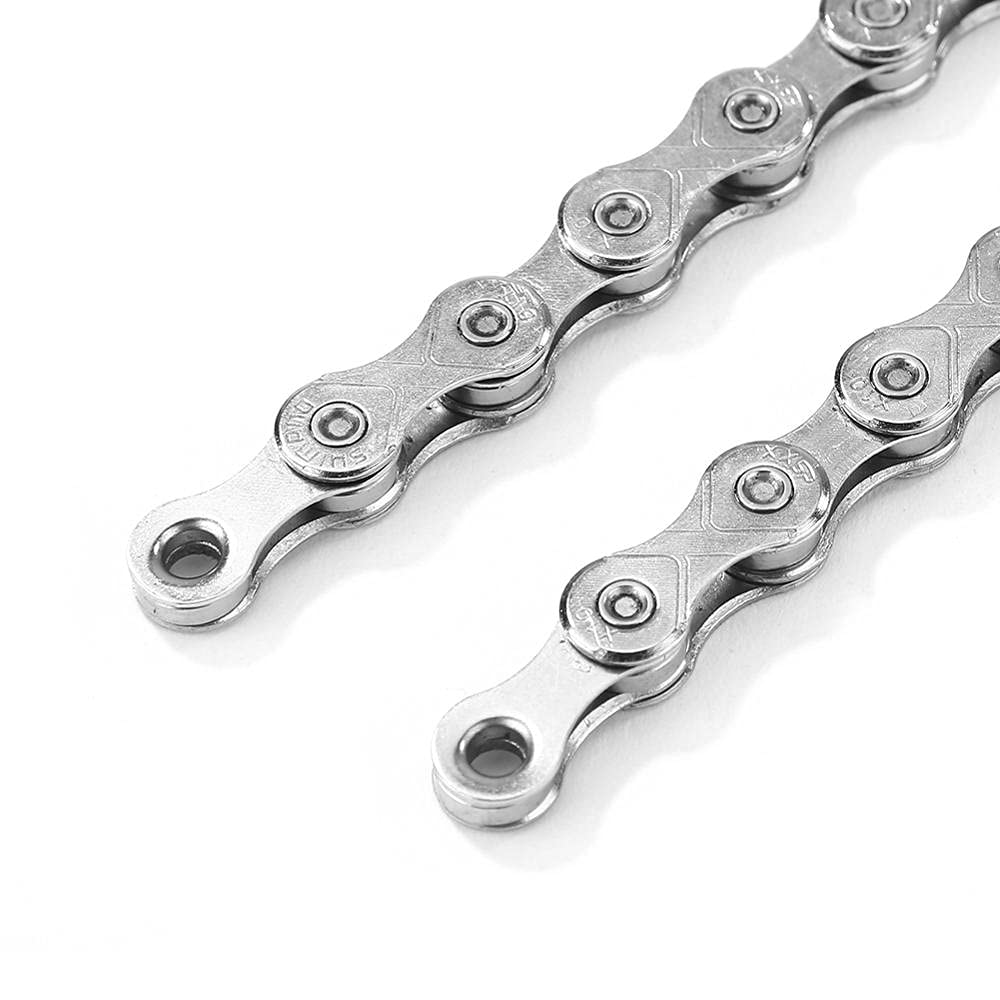BATLAM Chaîne de vélo Chaîne de vélo en Acier 10 Vitesses 116 maillons Chaîne de vélo VTT Accessoires d'équitation extérieurs durables (Couleur : A) (A)
