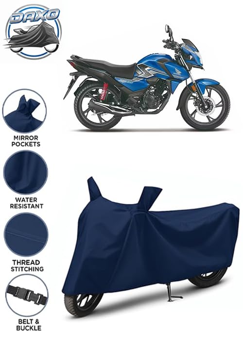 Image of Waterproof Bike Cover for Honda SP 125 | All Weather Protection from Rain, Dust, UV Rays & Scratches with Mirror Pockets & Buckle Belt | SP 125 Bike Cover