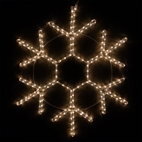 Wintergreen Lighting LED Hanging Snowflake Decorations – Christmas Decoration (12, Warm White Lights)