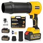 NOVORA Cordless Leaf Blower – 600,000 RPM High-Speed Motor, 2 Batteries & Fast Charger, Digital Battery Display, 21V Lithium – Lightweight Handheld Blower for Garden, Patio, Car & Driveway Cleaning