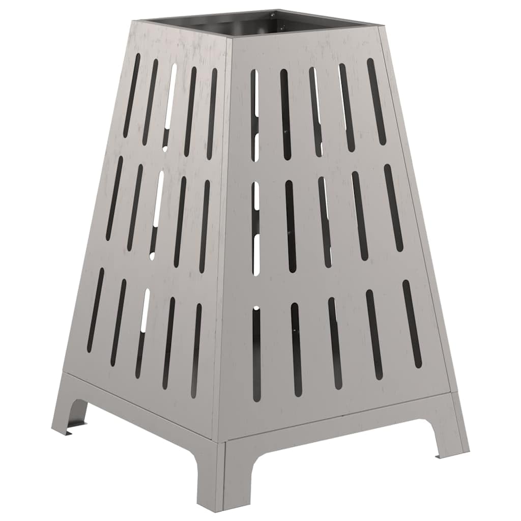 Mangloder Braciere marrone in acciaio resistente alle intemperie, 50 x 50 x 70 cm, 8,75 kg, verniciato a polvere, autoportante, per giardino, terrazza, balcone, esterno, con legna da ardere, calore e