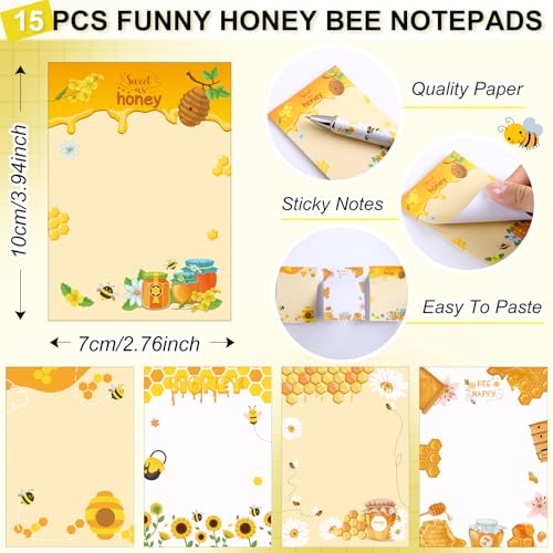 Bloc-notes et stylos abeille tournesol | Lot de 30 fournitures - 3