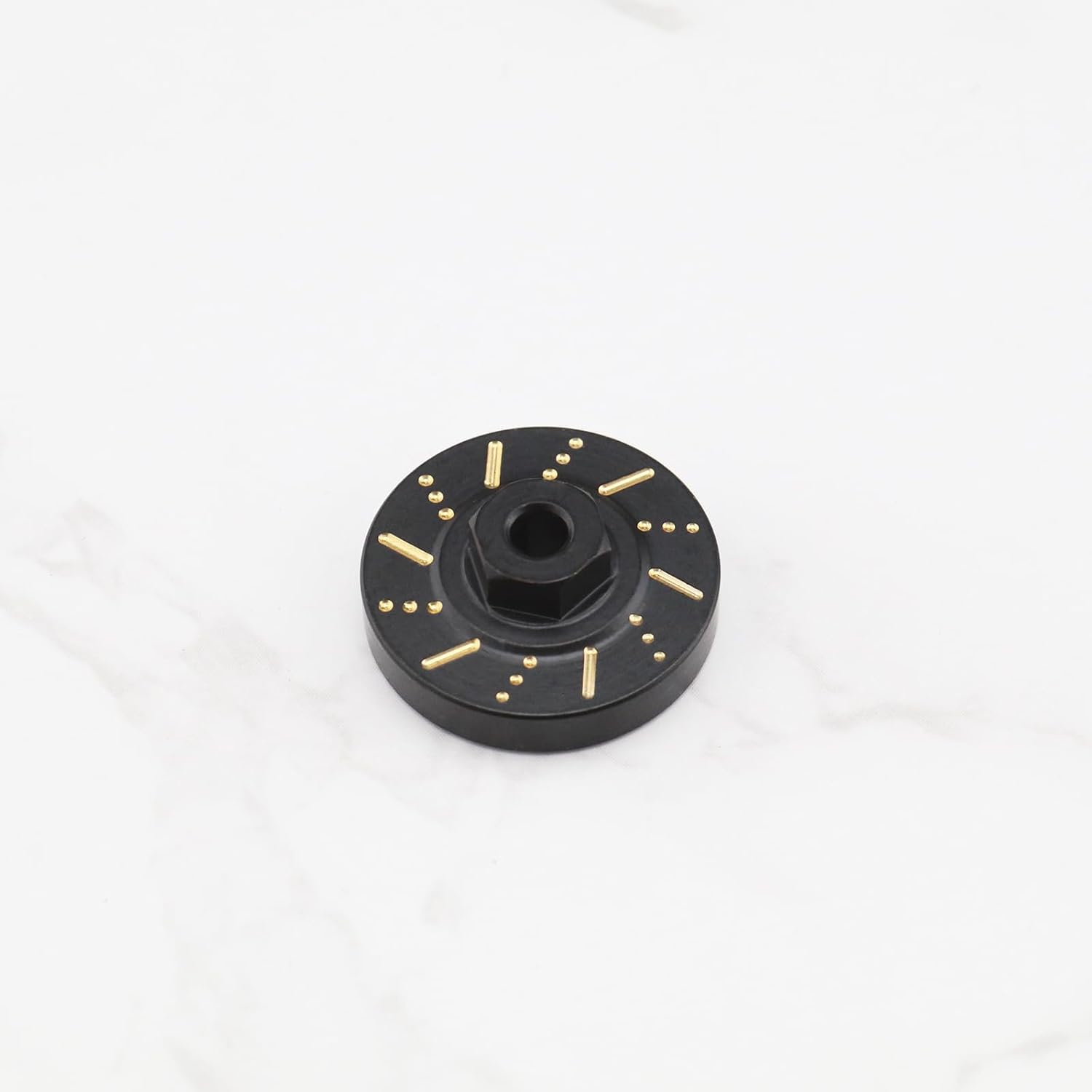 eMagTech 4Pcs Black Wheel Weights Hex Adapter Brass 7 mm Heavy Duty Wheel Hub Spacers Compatible with Axial SCX24 AXI90081 AXI00001 AXI00002 AXI00005 1/24 RC Crawler Car