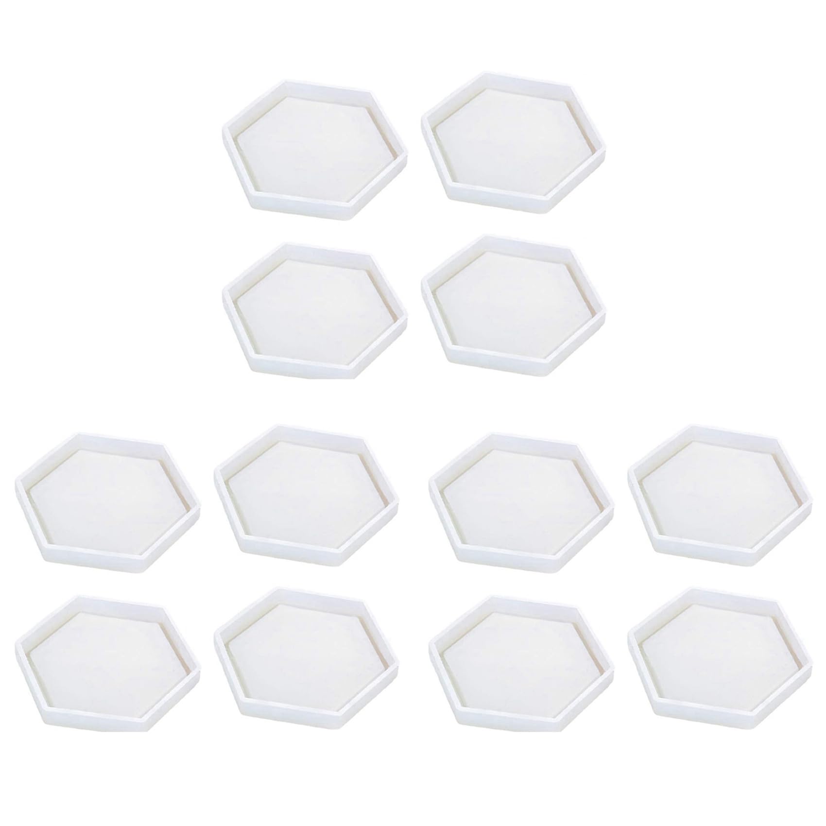Hndhbfgrt 12 Pack Hexagon Silicone Coaster Molds Silicone Resin Mold, Clear Epoxy Molds for Casting with Resin, Concrete