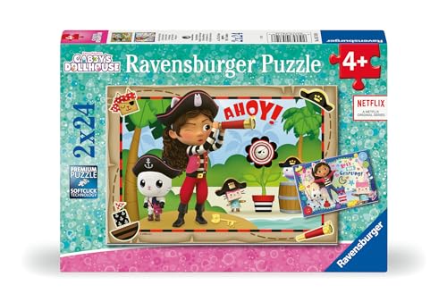 Ravensburger - Puzzle 2x24 pièces - La fête des Pirates - Gabby's Dollhouse