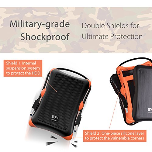 Silicon Power 2Tb Usb-C Usb 3.0 Rugged Portable External Hard Drive Hdd Armor A30, Military-Grade Shockproof For Pc, Mac And Ipad Pro, Black #TOP2