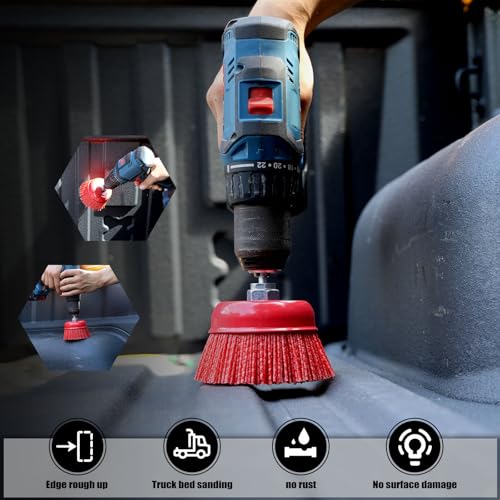 Poliwell 4INFB2PM 4 Inch Nylon Filament Brush 2 Pack, 4 Inch Abrasive Bristle Cup Brush Set 5/8"-11 Thread thumb #2