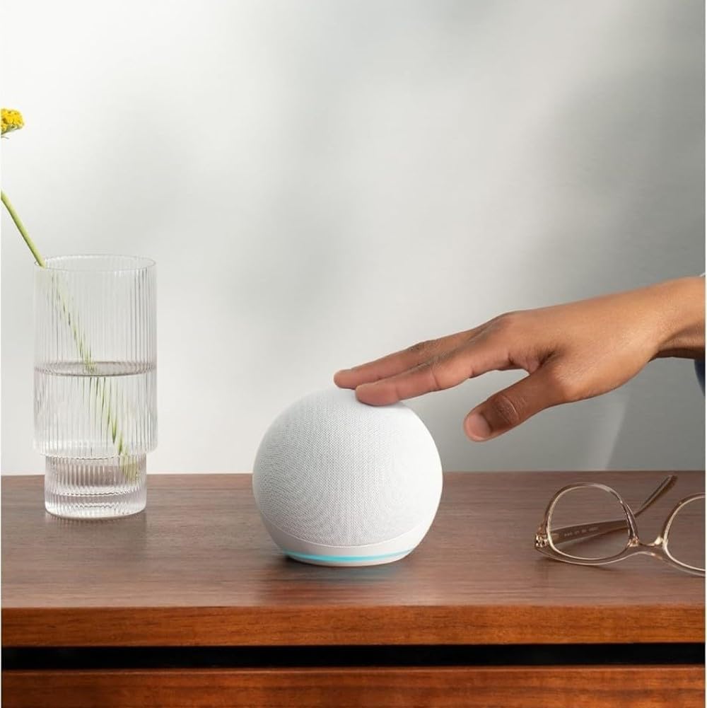 Portable Bluetooth Speaker Wireless,Spherical Design with LED Light Ring,Big Audio, IP67 Waterproof and dustproof,Great for bedrooms, Great for bedrooms, Dining Rooms and Offices (White)