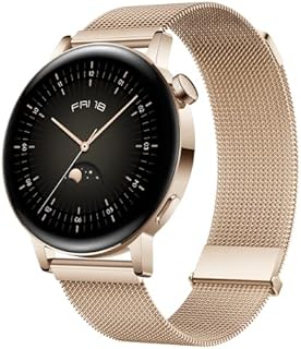 HUAWEI Smartwatch Watch GT 3 42 mm, długi czas pracy baterii, monitorowanie SpO2, dokładny monitoring tętna, 100+ trybów treningowych, połączenia Bluetooth, złoty