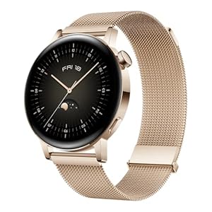 HUAWEI WATCH GT 3 42 mm Smartwatch, lange Akkulaufzeit, ganztägige SpO2-Überwachung, KI-Lauftrainer, genaue Herzfrequenzüberwachung, 100+ Trainingsmodi, Hellgold, 30 Monate Garantie