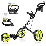 Vielseitig: Golf-Push-Carts Getränkehalter und Aufbewahrungstaschen im Lieferumfang enthalten, Push-Wagen für Golfschläger benötigt nur einen leichten Zug, um das Klicgear zu betätigen und zu lösen. Für maximale Tragbarkeit verfügt dieser faltbare Golfwagen auch über Kugelräder für reibungsloses Fahren in jedem Gelände. Der perfekte Golf-Taschen-Wagen.
