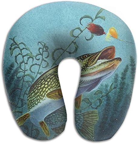 Fishing Lure Adult Size Neck Pillow Travelmate Memory Foam U-SHAPE Auto Man
