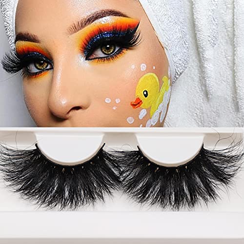 CGlash Mink Eyelashes Full Volume 25mm 3D Mink Lashes Cruelty-free Siberian Mink Fur Long Strip Lashes Dramatic Look Reusable | False Eyelashes | LT003