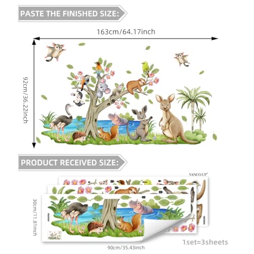 Vinilos decorativos animales del bosque 64x36 pulgadas miniatura 2