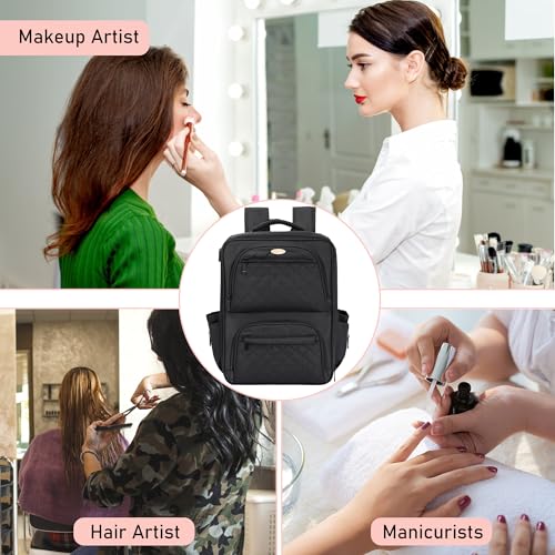 Image of Professional Makeup Case for Makeup Artist Cosmetic for Makeup Brush Storage Holder Holder Waterproof Travel Train Case, with Adjustable High Dividers, Small