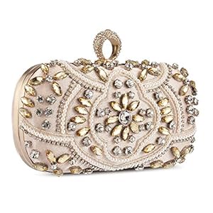 UBORSE Diamond Evening Handbags Beading Dinner Bags Ladies Pures Hard Shell Clutches for Parties Wedding Clubs