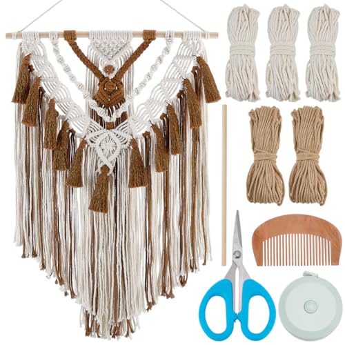 FREEBLOSS DIY Macrame Wall Hanging Kit Woven Tassel Tapestry DIY