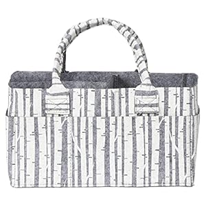 Sammy & Lou Collapsible Birch Felt Storage Caddy, Divided Design To Keep Diapers, Wipes And Changing Items Organized…