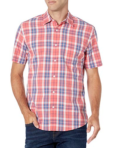 Image of Amazon Essentials Men's Regular-Fit Short-Sleeve Poplin Shirt, Collared, Washed