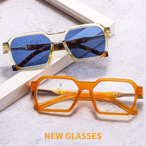 Lunettes de soleil thé léopard rétro style polygone à taille unique