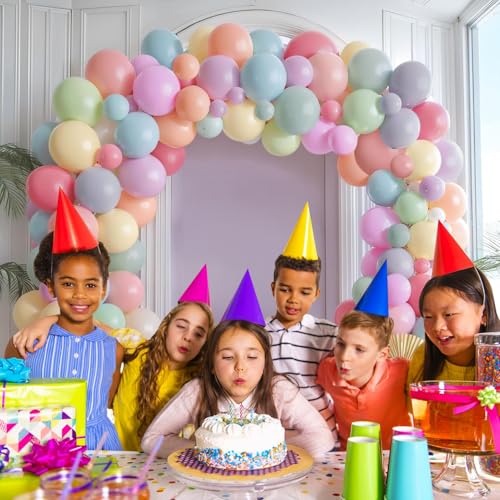 Image of Party Propz Pastel Balloons For Decoration - Pack of 100 Pcs Rainbow Theme Decoration | Candy Theme Birthday Decorations | Multicolor Balloons For Birthday (Latex)