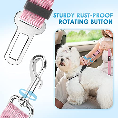 Image of SlowTon Dog Seat Belt for Car, 2 Pack Dog Car Harness Seatbelt with Bungee