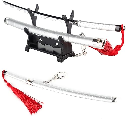 Llavero de espada de anime, mini llavero japonés Katana Samurai, regalo para fanáticos de armas pequeñas