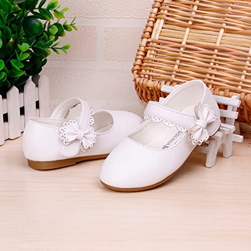 Toddler Girls Dress Shoes Flower Girl Little Kids Mary Jane Ballet Flats Bow Wedding School Party Communion Shoes3