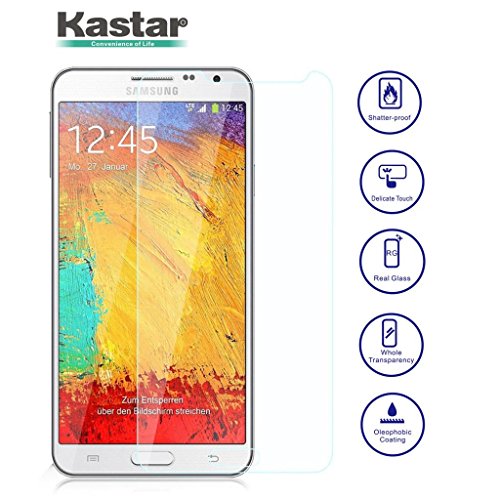 Kastar Note 3 Screen Protector (2-Pack), Premium Tempered Crystal Clear Glass Screen Protector For Samsung Galaxy Note 3, Note Iii, N9000 At&T, T-Mobile, Sprint, Verizon Smartphone #TOP3