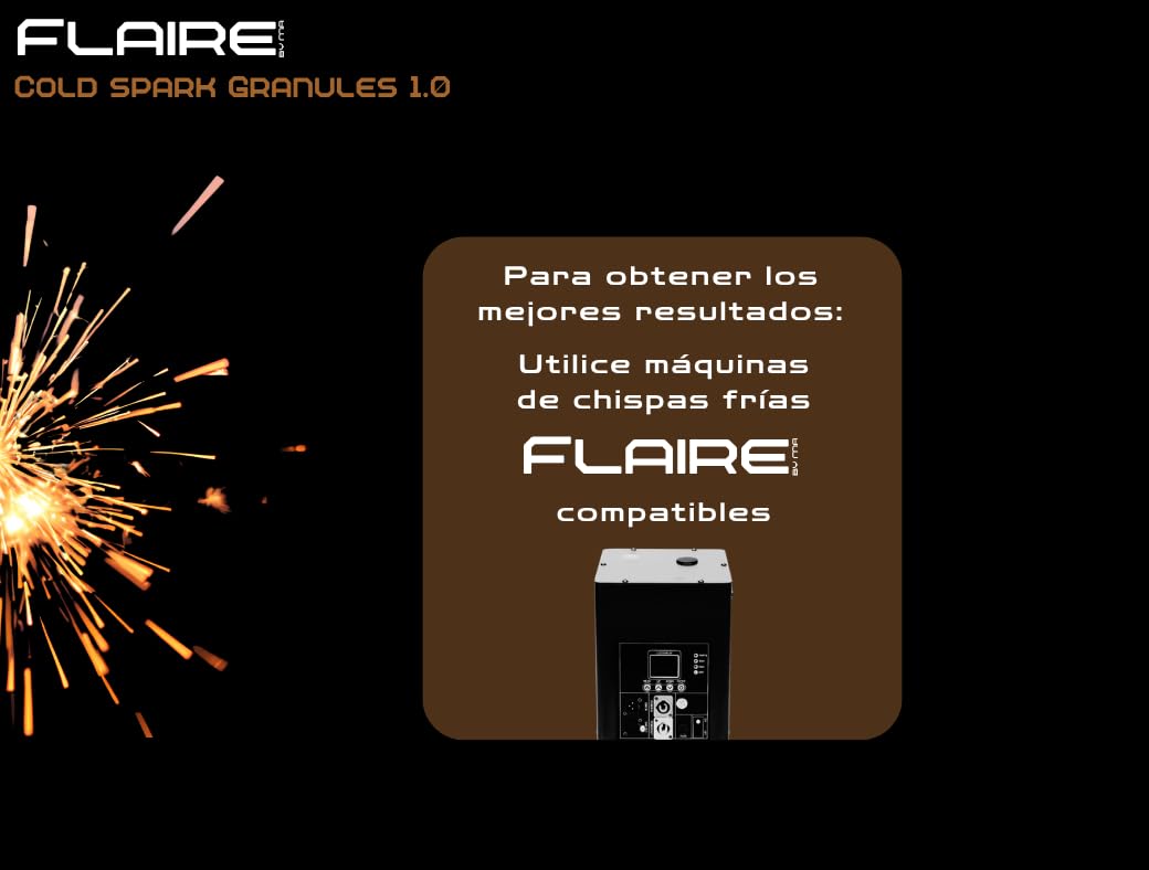 Cold Spark Gránulos 200g | efecto especial en granos hasta 5m de altura | Polvo de efecto escénico | 8 piezas