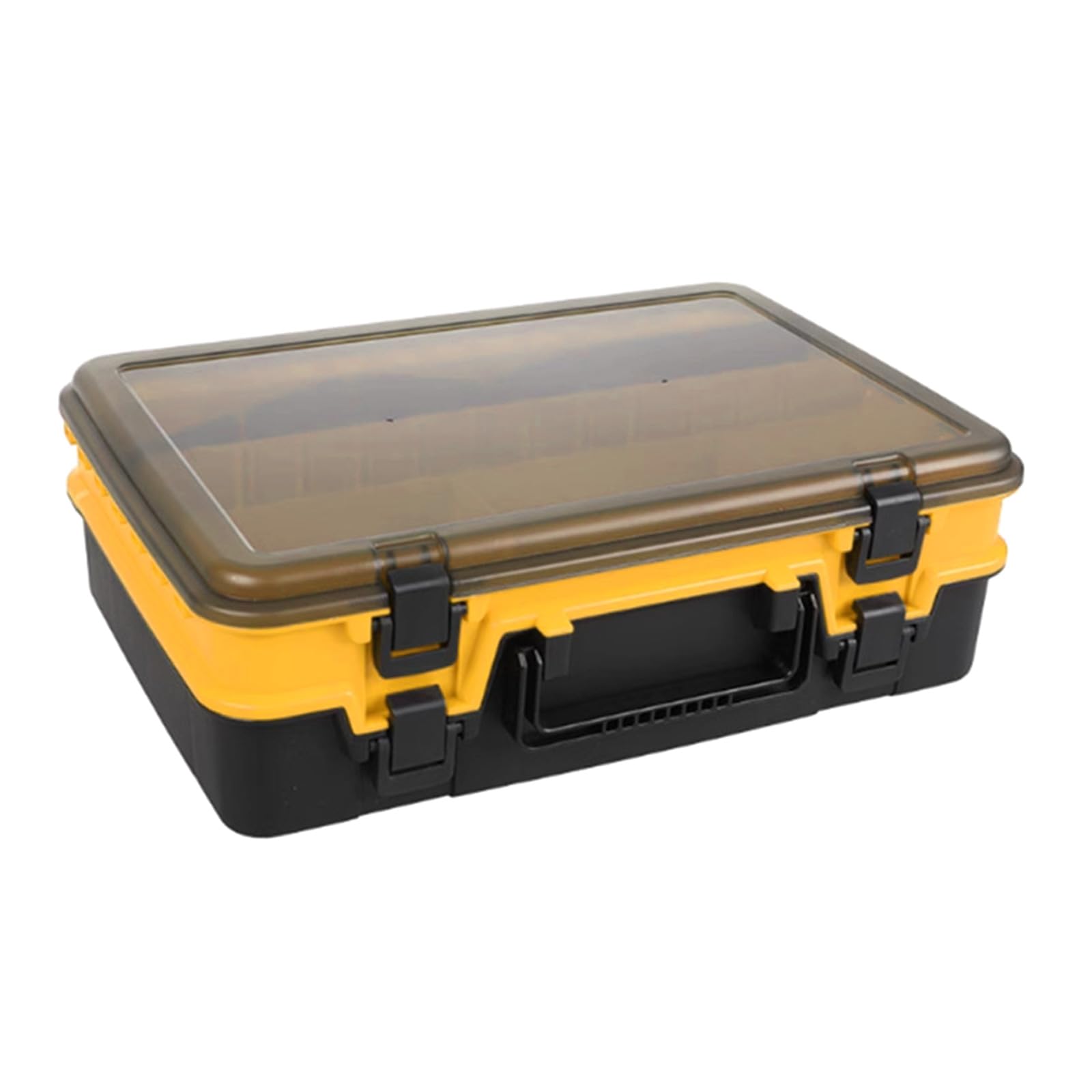 Jamieka Yellow Lures Hook Storage Container Double Layer Fishing Accessory Case Fishing Tackle Storage Box Multi Compartment Double Layer Tackle Box