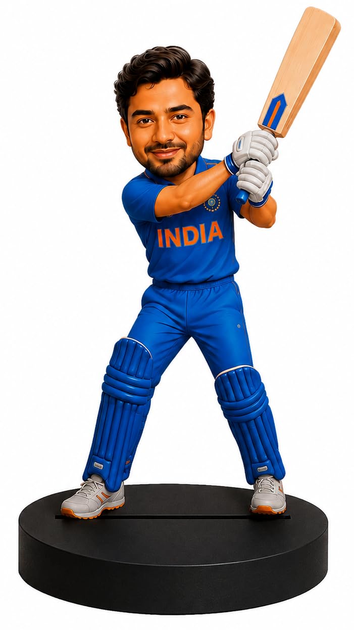 Custom Cricket Player Caricature Standee Personalized Photo Gift for Cricket Lovers-image-36