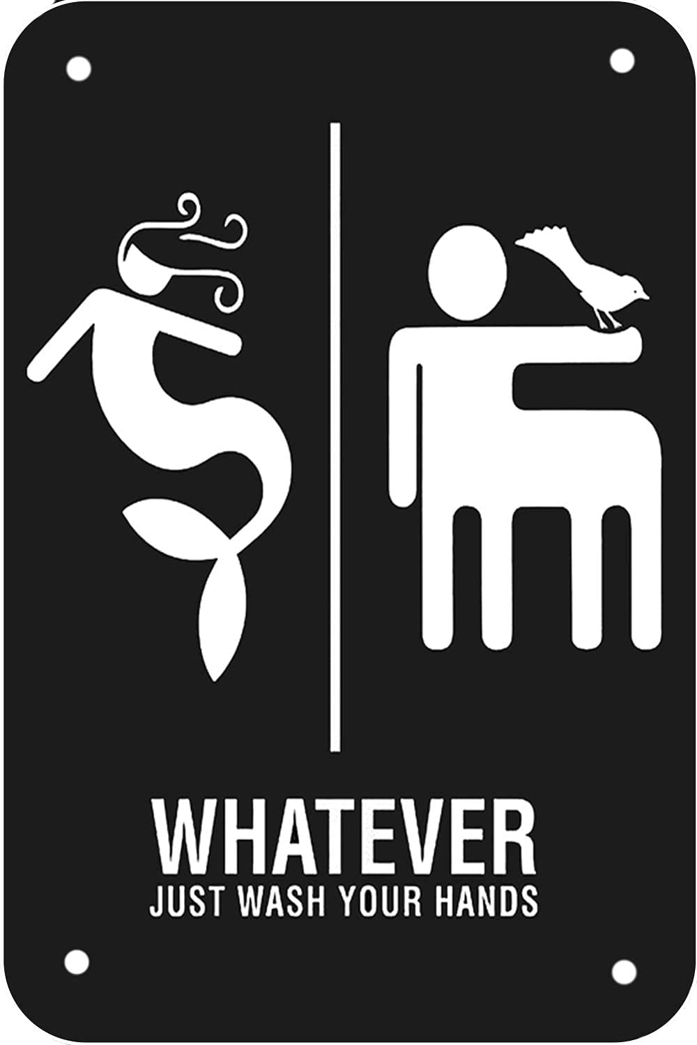 Yepyayqvk Tin Sign 349 Whatever Just Wash Your Hands Sign Vintage Mermaid Toilet Metal Tin Signs For Cafes Bars Pubs Shop Wall Decor 6X8 Inch