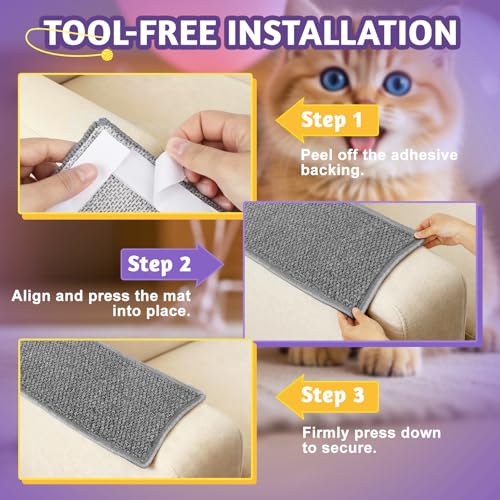 ENONCI Door Protector from Cat Scratching 19.6" x 7.8" Cat Wall Corner Scratcher, Anti Scratch Door Frame Furniture Protector for Indoor Cats - Thumbnail 6
